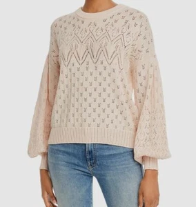 $275 Joie Women's Pink Long-Sleeve Crew-Neck Pullover Knit Casual Sweater Size L - Picture 1 of 2