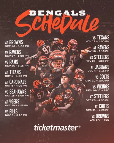 Cincinnati Bengals 2023 Season Schedule NFL 8x10 Photograph Print Cover