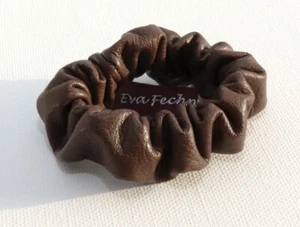 Leather Hair Bands Scrunchie Bracelet Accessories Real Nappa Antique Braun - Picture 1 of 3