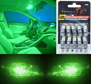 LED 3030 Light Green 194 Ten Bulbs Interior Step Door Replacement Stock Fit EO - Picture 1 of 8