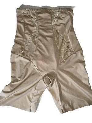 NEW Heavenly Shapewear Shorts Hi Rise Thigh Shaper Pretty Lace Tan Nude 4X 18 20 - Image 1 of 4