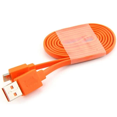 Micro USB Charger Flat Cable Cord For Logitech UE Boom Bluetooth Speaker Orange - Image 1 of 4