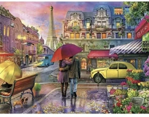 Buffalo Puzzle- Cities in Color Raining in Paris 12”x 18” Jigsaw Puzzle 750pcs - Picture 1 of 5