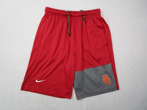 USC Trojans Shorts Mens Small Red Nike Dri-Fit 10" Swoosh College California Cover