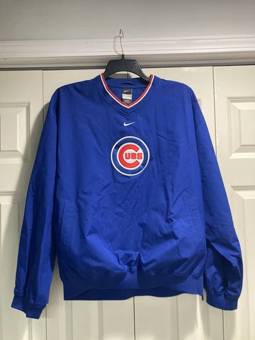 Nike Chicago Cubs Embroidered Pullover Windbreaker Jacket - Size L Cover