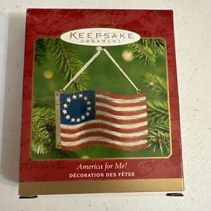 2001 Hallmark Keepsake "America for Me" American Flag Ornament - Picture 1 of 4