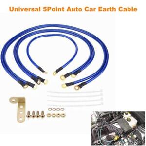 Grounding Cable Wire Kit 5Point Car Earth Cable System Ground Grounding Wire Kit