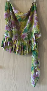 Victoria's Secret sexy Faltenrock Schwimmen Strand Überwurf Wickeloptik Blumenmuster mehrfarbig - Bild 1 von 6