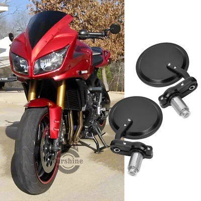 Motorcycle 7/8" Round Folding Bar End Mirrors For Yamaha FZ 1 R6 MT07 MT09 FZ-10 - Изображение 1 из 4