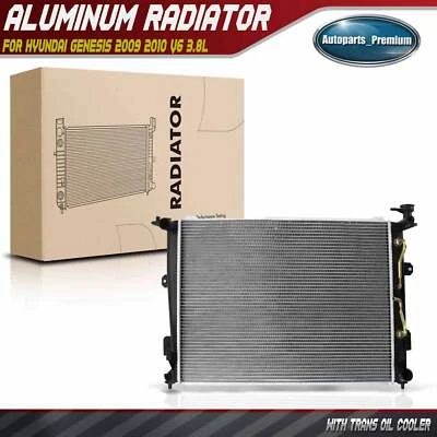 Radiador com resfriador de óleo para Hyundai Genesis 2009 2010 V6 3.8L automático Trans. - Imagem 1 de 4