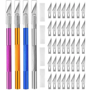 Viemior 4PCS Exacto Knife, Hobby Knife Craft Knifes with 40PCS Spare Exacto K... - Picture 1 of 6