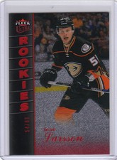 16/17 2016/17 Fleer Showcase Ultra Rookies Platinum Jacob Larsson #21 Ducks /99