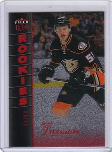 16/17 2016/17 Fleer Showcase Ultra Rookies Platinum Jacob Larsson #21 Ducks /99