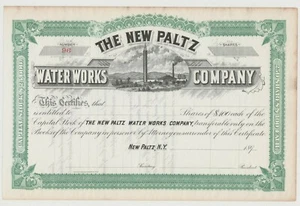 Nuevo certificado de acciones de Paltz Water Works Company Nueva York - Imagen 1 de 1