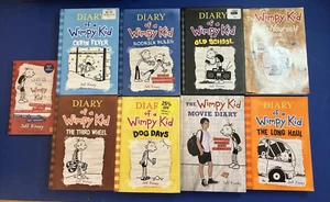 DIARY OF A WIMPY KID NINE BOOK LOT - JEFF KINNEY. Hard/Paperbacks. VERY GOOD. - Picture 1 of 21