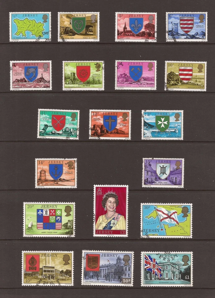 1976-80 Jersey, Parish Arms and Views, Fine Used Set of Stamps(19v), SG 137-55 - Image 1 of 1