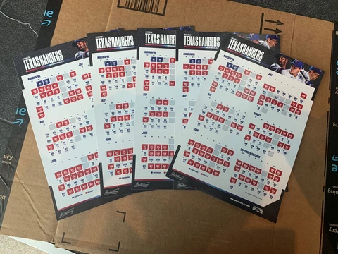 Five (5) Official Texas Rangers 2023 Magnetic Schedule. Opening Day 3/30/2023 Cover