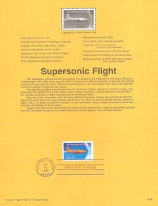 #9728 32c Supersonic Flight Stamp #3173 USPS Souvenir Page - Picture 1 of 1