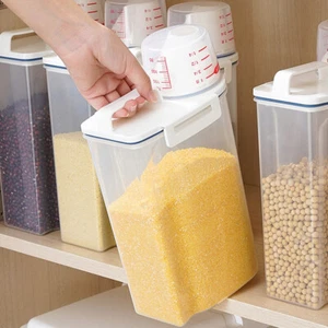 Plastic Cereal Dispenser Storage Box Kitchen Food Grain Rice Container Sealed. - Picture 1 of 9