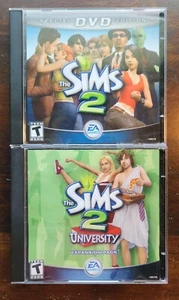 The Sims 2 + University Expansion Pack Pc Game 2005 Discs w/key - Picture 1 of 3