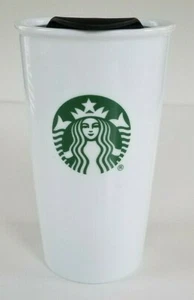 Starbucks klassisches Logo Keramik weißer Becher 10 Unzen mit Deckel Kaffee Tee Becher Reise. - Bild 1 von 8
