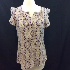 Cabi Flutter sleeve Blouse #3074 Size S mult colors - Picture 1 of 6