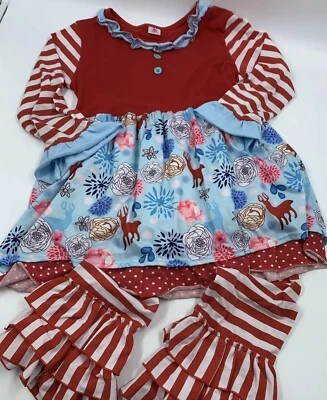 Completo Natalizio Conice Mini Bambina 4XL Immagini Vacanze Inverno Paese delle Meraviglie **LEGGI - Immagine 1 di 4