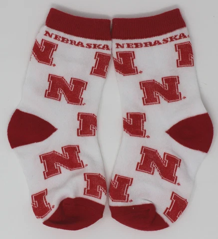 Nebraska Cornhuskers NCAA 1/4 Thin Stretch Quarter Kids Youth Socks *Toddler 3-8 Cover