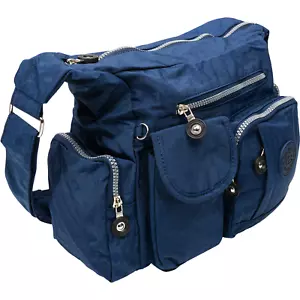 Umhängetasche Tasche Damen Nylon Leicht Wasserabweisend Blau Cross-Over Outdoor - Bild 1 von 6