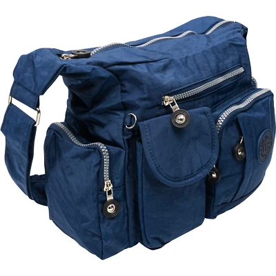 Umhängetasche Tasche Damen Nylon Leicht Wasserabweisend Blau Cross-Over Outdoor - Bild 1 von 4