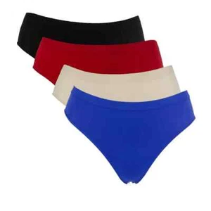 Rhonda Shear Ahh Seamless Brief Panty 4-pack-581075-Brights-Medium-NEW - Picture 1 of 2