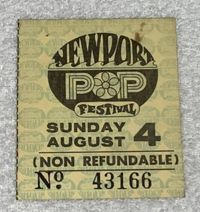 GRATEFUL DEAD 1968 NEWPORT POP FESTIVAL BOLETO CONCIERTO ORIGINAL TALÓN COSTA ROCK - Imagen 1 de 7