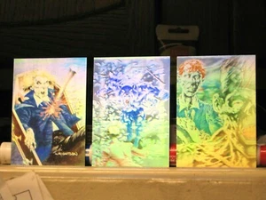 1993 BERNIE WRIGHTSON SERIE 1 INSERTO HOLOGRAMA JUEGO DE 3 TARJETAS FANTASÍA ARTE ZOMBIES - Imagen 1 de 12