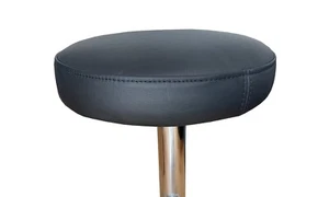 Taburete de bar redondo de cuero negro asiento de repuesto con placa de madera cojín de asiento cojín de asiento - Imagen 1 de 8