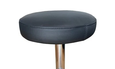 Rund Schwarz Leder Barhocker Ersatzsitz mit Holzplatte Sitzkissen Sitzauflage - Bild 1 von 4