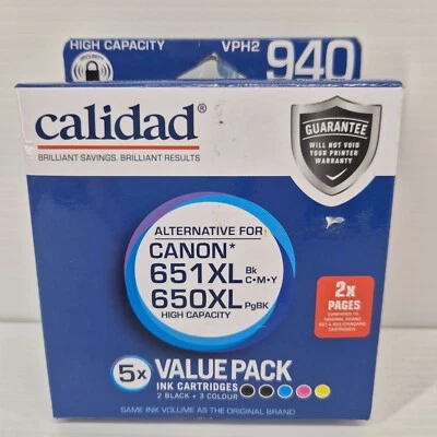Canon 651XL 650XL Compatible Black Colours Ink Cartridge Calidad VPH2 940 Value - Image 1 of 3