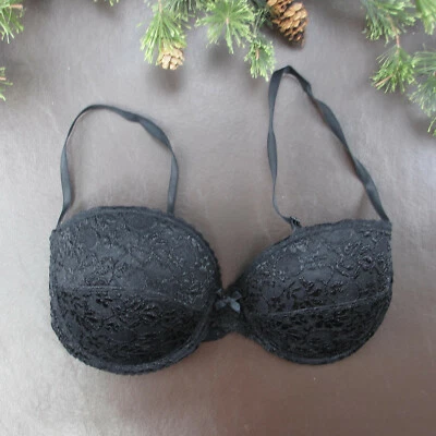 Sujetador Bug de Moda Talla 38D Negro Encaje Acolchado Con Aros Cierre Ajustable Espalda Foto 1 de 4