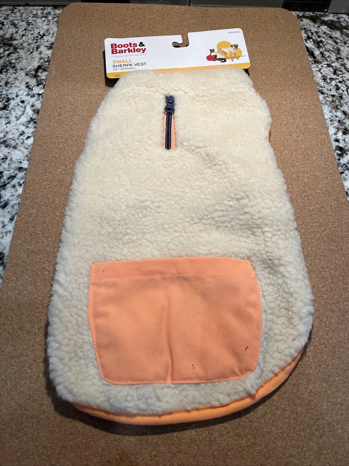 Chaleco Boots & Barkley Marrón Claro Construcción Difusa Sherpa Perro Talla Pequeña Foto 1 de 4