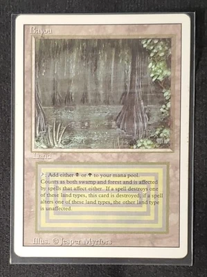 MtG Magic the Gathering Revised Edition 1994 Bayou Dual Land Lightly played - Image 1 of 2