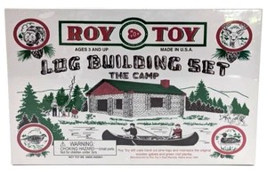 Roy Toy Log Building Set No. 9 The Camp Complete Set  37pcs Wooden USA Made NIB - Picture 1 of 6