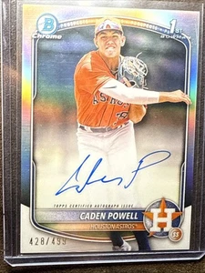 Refractor Bowman Chrome 1st Caden Powell 2025/499 automático Houston Astros - Imagen 1 de 2