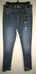 Pantalones de mezclilla Fil para mujer 7 azul mezcla de algodón tiro medio calce ajustado elástico - Imagen 1 de 3