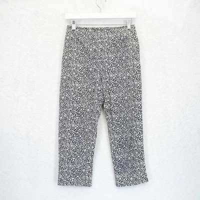 Pantalones capri Ann Taylor elásticos negros blancos florales para mujer pequeños -2P- 26/22 mediados Foto 1 de 4