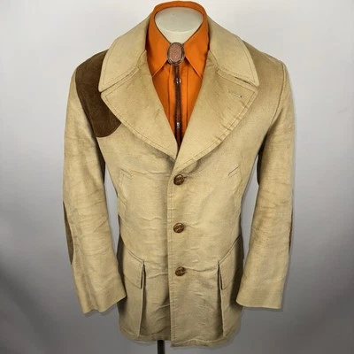 Chaqueta Blazer Gris Caza Deporte Abrigo Gamuza Yugo Disco Mod De Colección Años 60 70 Para Hombres 42 Foto 1 de 4