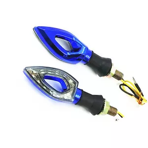 Blue EURO Motorbike LED Turn Signal Dual Sport Street Bike Nake Motorcycle ATV - Bild 1 von 4
