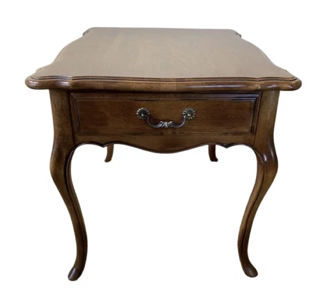 Ethan Allen country French End Table With Drawer **EUC** Cover