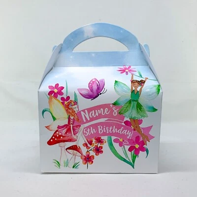 Acuarela de hadas cuento de hadas niños cajas de fiesta personalizadas bolsas de regalo favoritas Foto 1 de 2