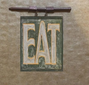 METAL O SCALE HANGING BUILDING 1:18 EAT DINER BAR RESTAURANT SIGN LAYOUT DIORAMA - Picture 1 of 2