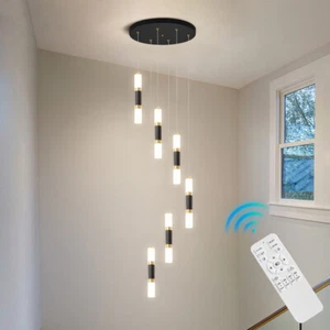 LED Dimmable Lamp Hotel Pendant Lights Stair Ceiling Lights Loft Bar Chandeliers - Picture 1 of 15
