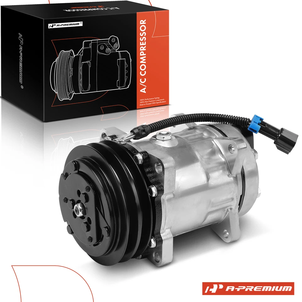 Compresor de aire acondicionado A-Premium con 2 ranuras para Freightliner B2 FB65 FC80 FL50 M2 100 Foto 1 de 4